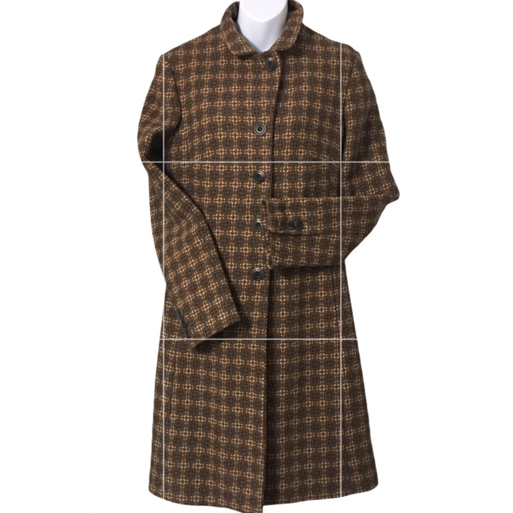 M0851 Wool Blend Tweeted Pleated Bottom Down Long Coat Sizes M - Picture 8 of 15